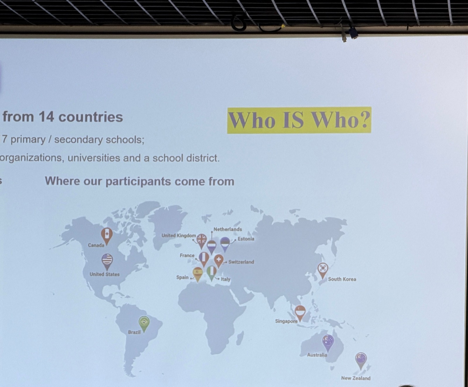 La mappa dei quattordici Paesi partecipanti al seminario di Shanghai